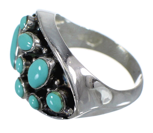 Turquoise And Sterling Silver Southwest Ring Size 7-1/2 YX84495